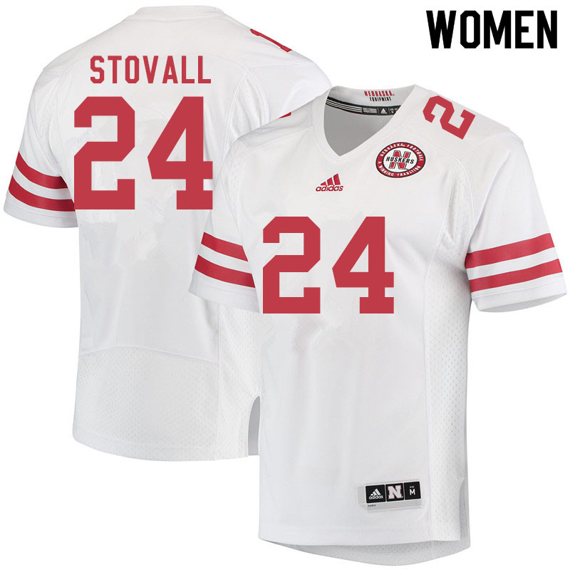 Women #24 Jeramiah Stovall Nebraska Cornhuskers College Football Jerseys Sale-White - Click Image to Close